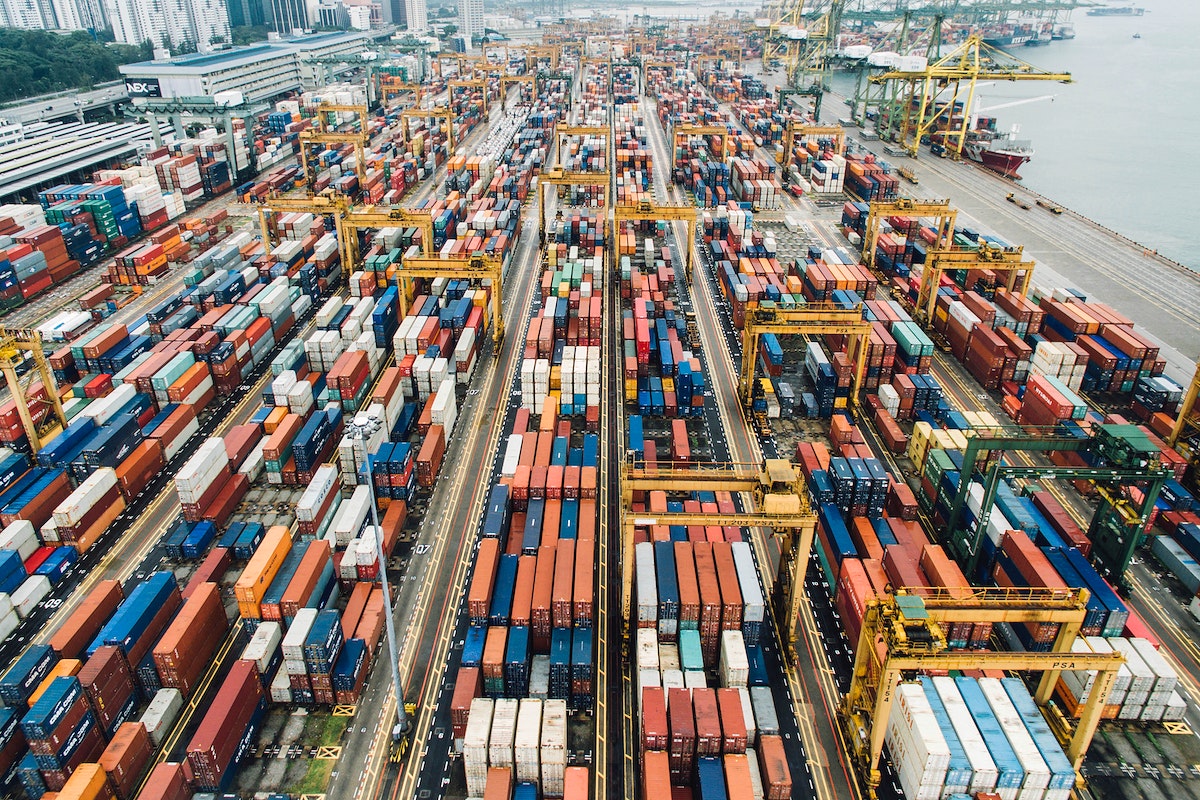 Shipping containers stalled at a U.S. port due to the ILA strike.