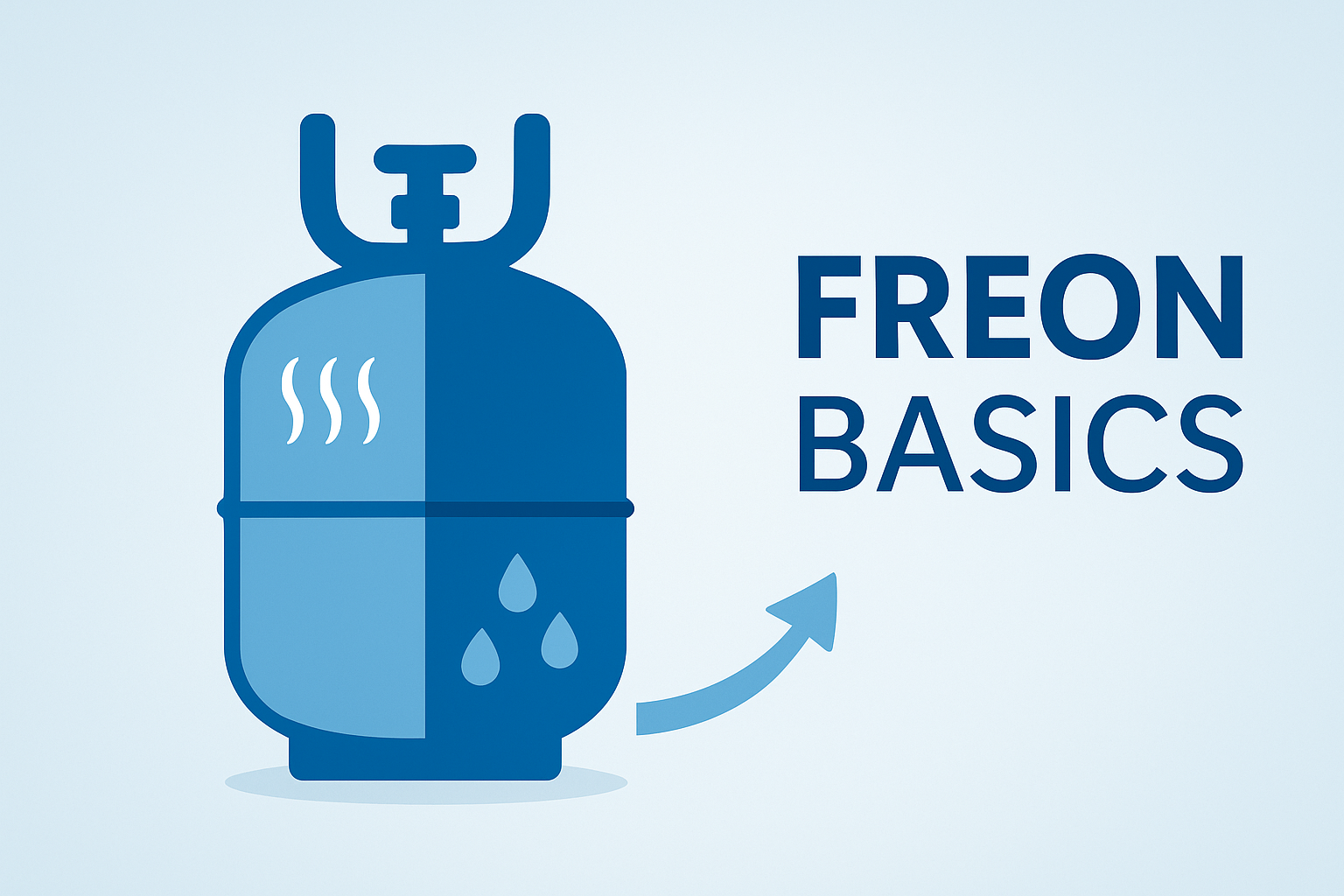 Freon refrigerant cylinder half in gas form