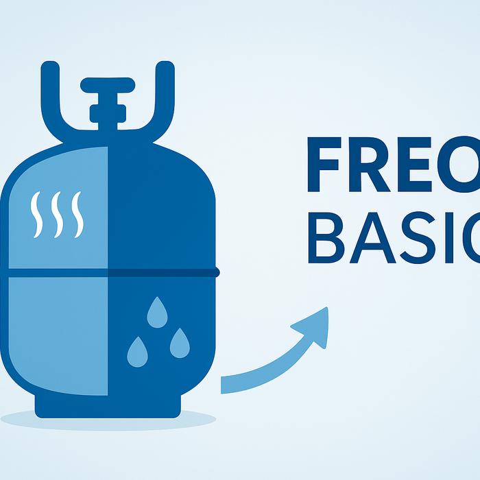 Freon refrigerant cylinder half in gas form