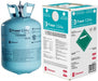 Chemours Freon 134a refrigerant 30 lb cylinder and packaging box with non-flammable gas labeling, EPA compliance, and automotive air conditioning use indication.