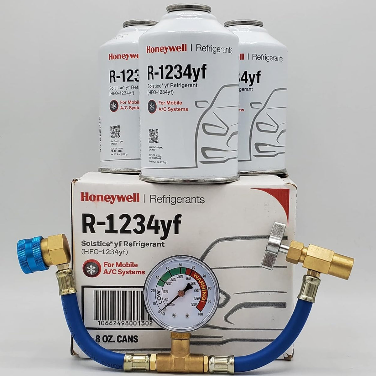 Honeywell HFO-1234yf 8缶セット Honeywell R-1234yf, Four 8 ounce Cans (ONE CASE) (Brand may