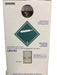 Rear view of Honeywell Solstice® EZ Flush box showing gas classification label UN3163 for liquefied gas, safety warnings, and compliance notes; includes handling instructions and a visible cylinder valve inside.