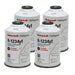 Four cans of Honeywell R-1234yf refrigerant designed for mobile air conditioning systems.
