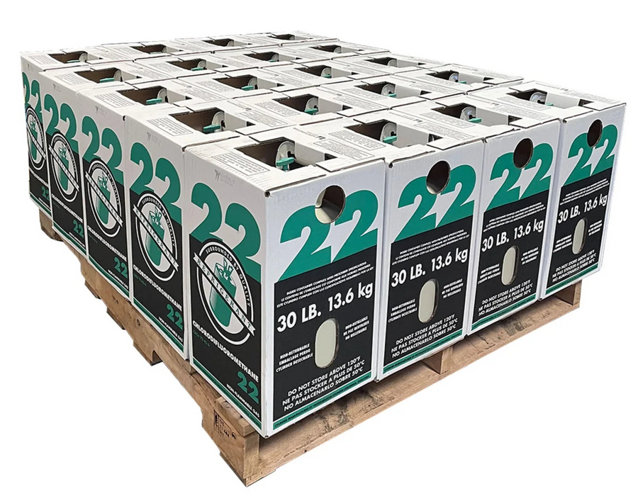 R-22 30 LBS Refrigerant Quarter PALLET (10 Cylinders)