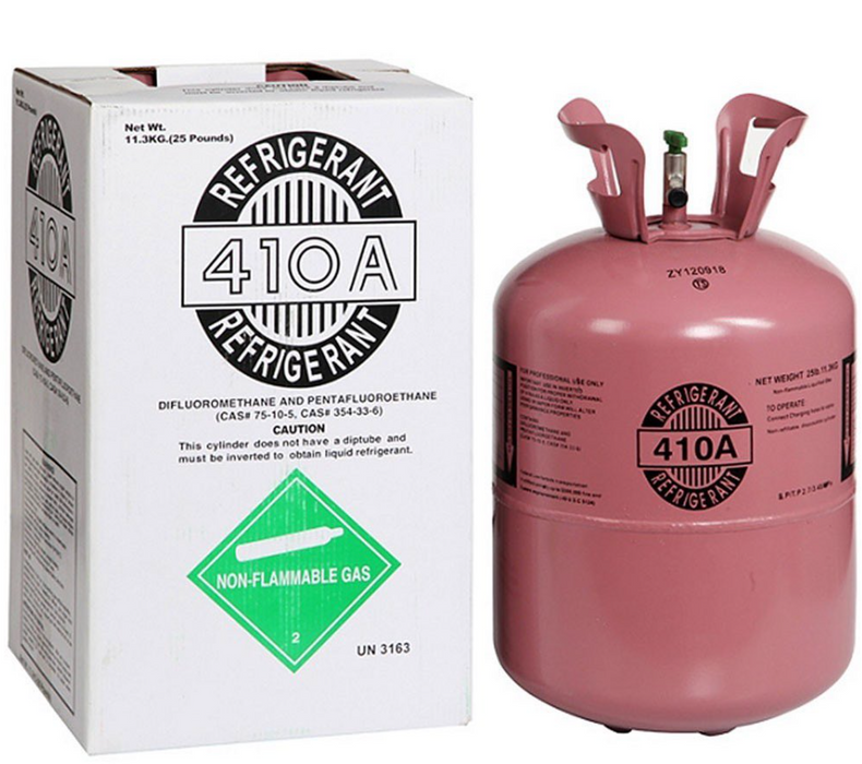 R-410A refrigerant cylinder, grey color variant, ideal for residential and commercial HVAC systems as an R-22 replacement.
